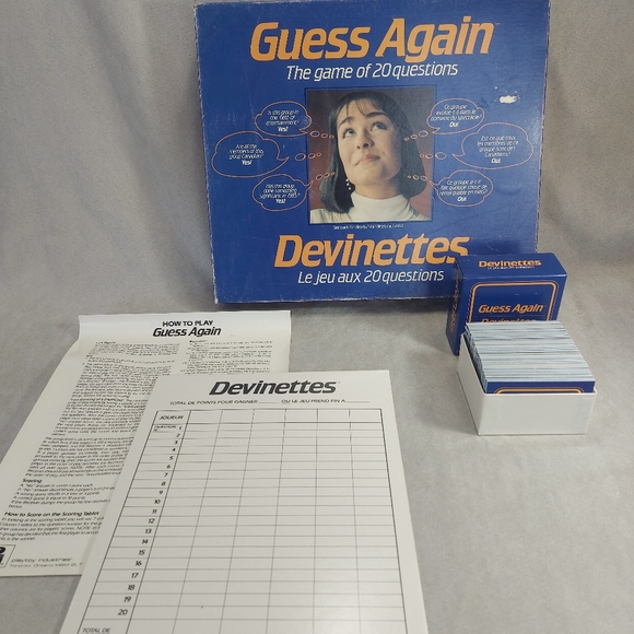Guess Again Vintage Bilingual 20 Questions Board Game - Picture 2 of 7
